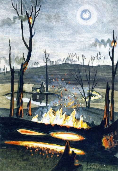 Artwork Title: Forest Fire in Moonlight