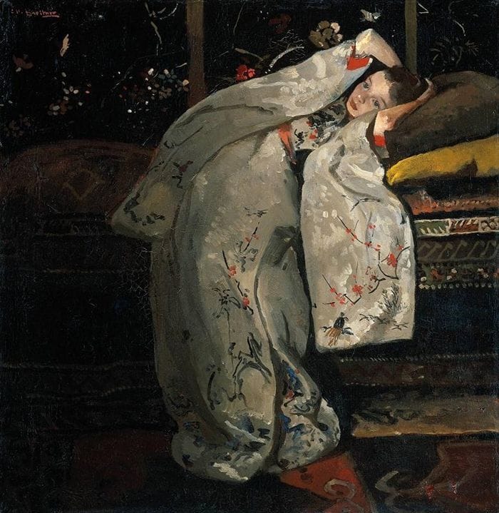 Artwork Title: Girl In White Kimono