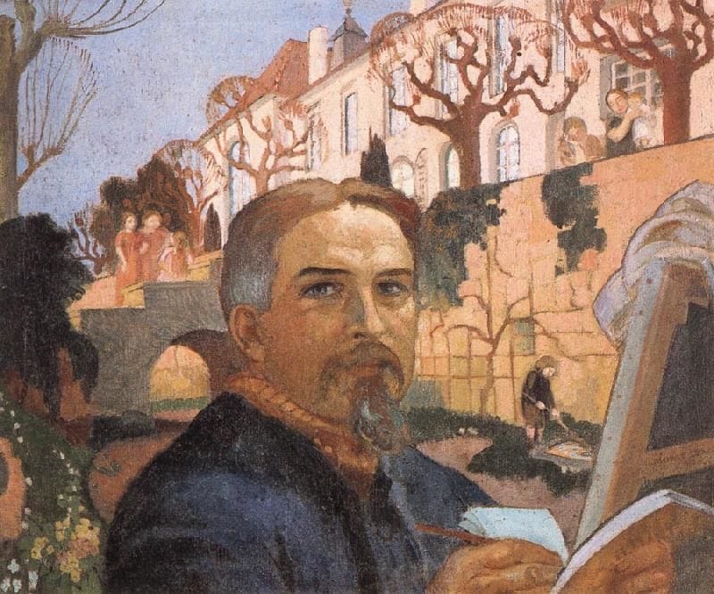 Artwork Title: Self-Portrait with his Family in Front of Their House
