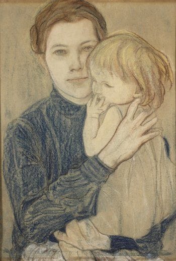 Artwork Title: Portrait of Salomea Hankiewiczowa with her daughter Olenka