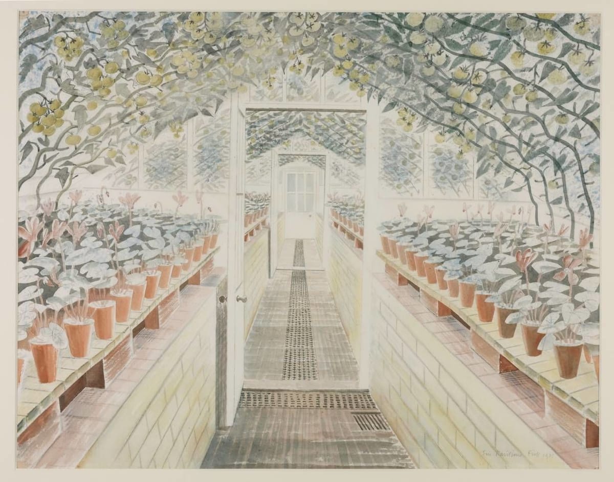 Artwork Title: The Greenhouse: Cyclamen And Tomatoes