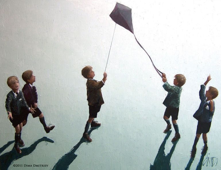 Artwork Title: Boys And Kite