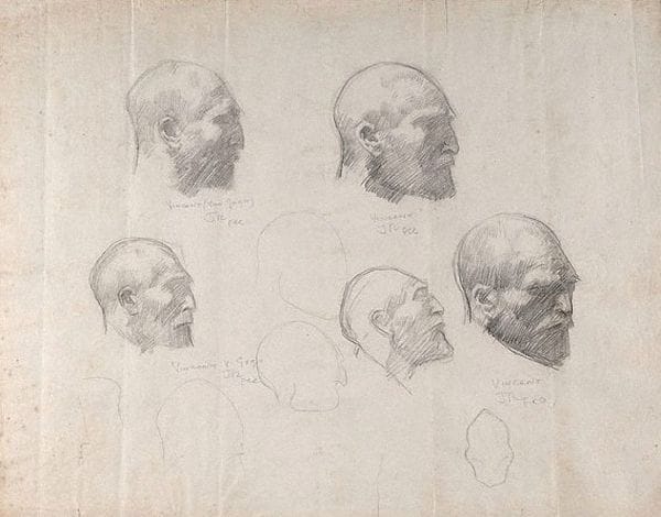 Artwork Title: Five Studies of Vincent van Gogh