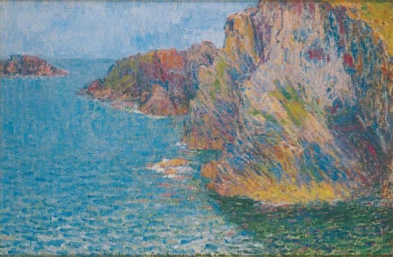 Artwork Title: La Pointe De Morestil Par Mer Calme