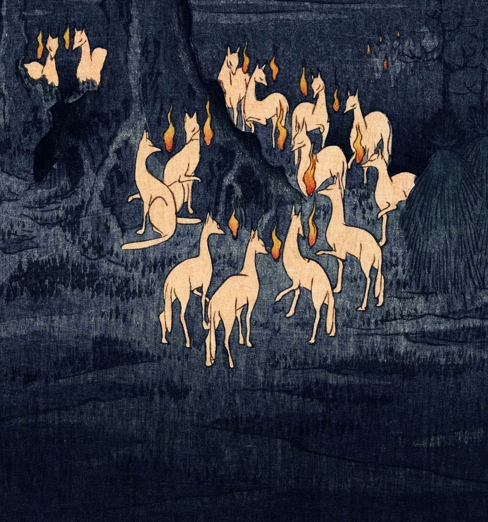 Artwork Title: New Year's Eve Foxfires at the Changing Tree