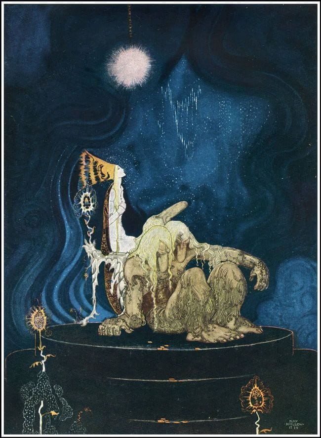 Artwork Title: The Troll was quite willing, and before long he fell asleep and began snoring