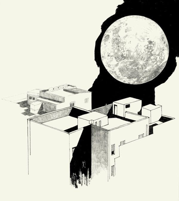 Artwork Title: Tel Aviv Rooftops and a Moon