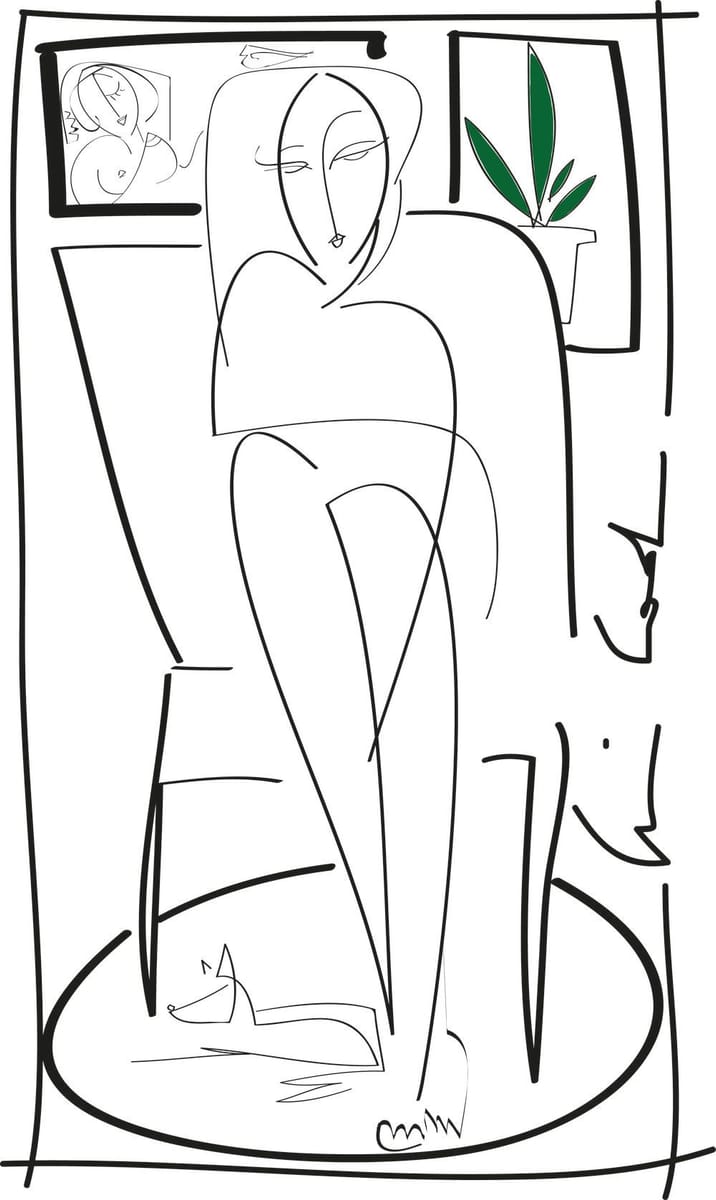 Artwork Title: Woman and Dog