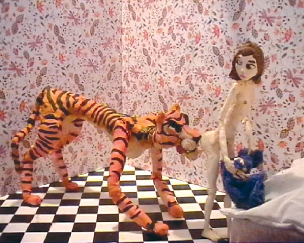 Artwork Title: Tiger Licking Girls Butt