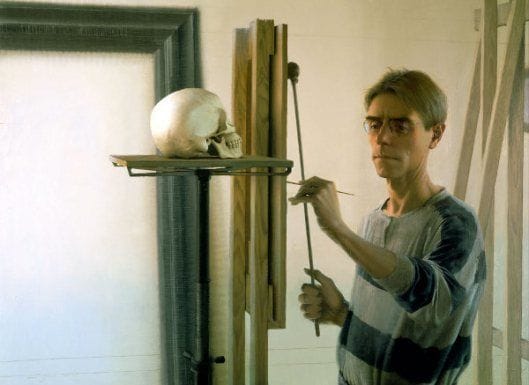 Artwork Title: Self Portrait with Skull