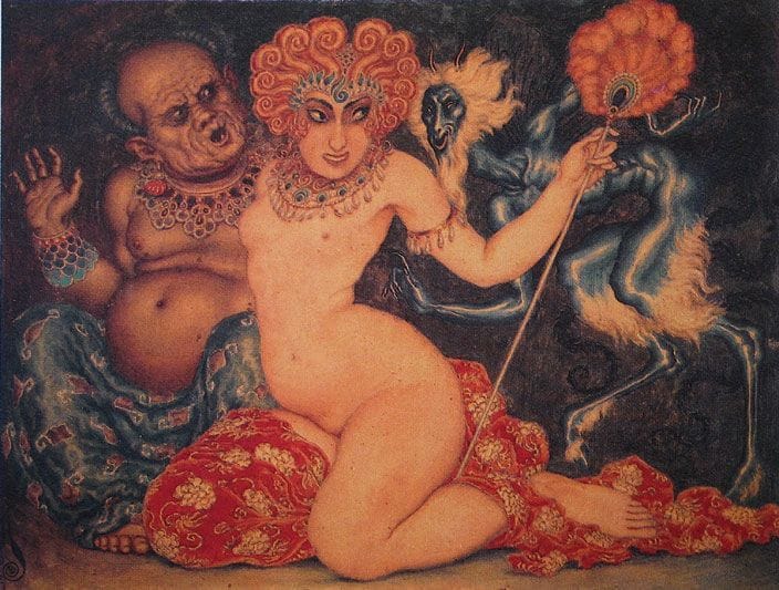 Artwork Title: Girl, Buddha and a Monster