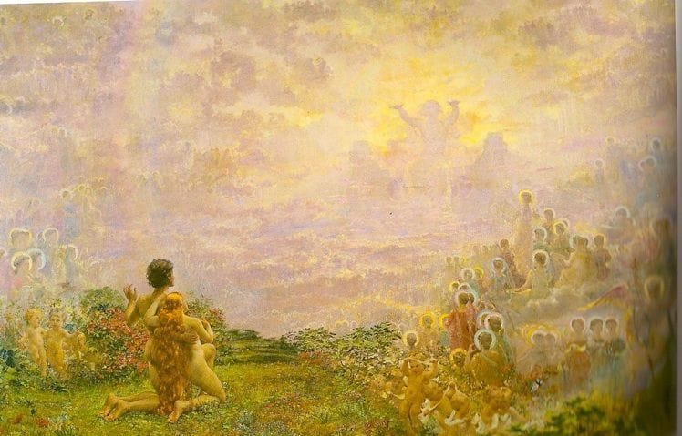 Artwork Title: Evening of the Sixth day of Creation with Adam, Eve, and the Creator