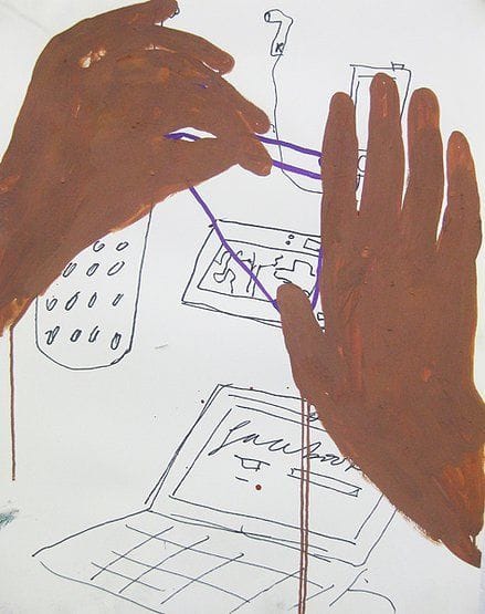 Artwork Title: Facebook and Hands