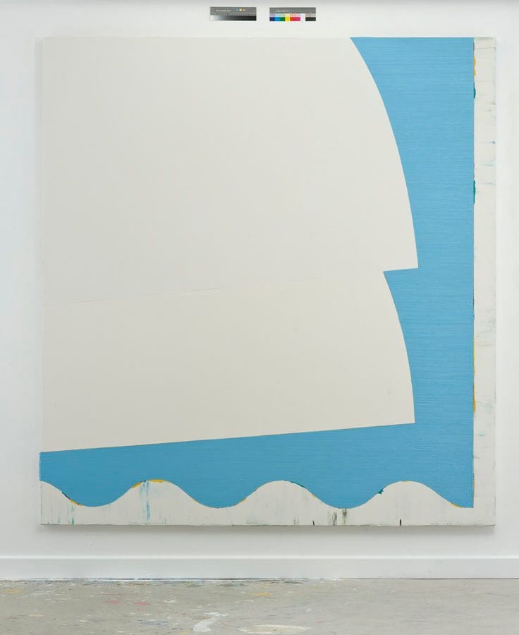 Artwork Title: Stage Right, (Sky Blue Horizontal with Double Downward Swipe)
