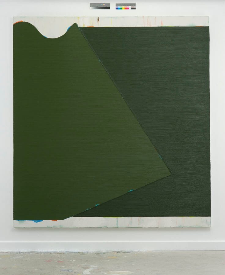 Artwork Title: Stage Right to Stage Left, (Dark Green Horizontal to Darker Green Horizontal)