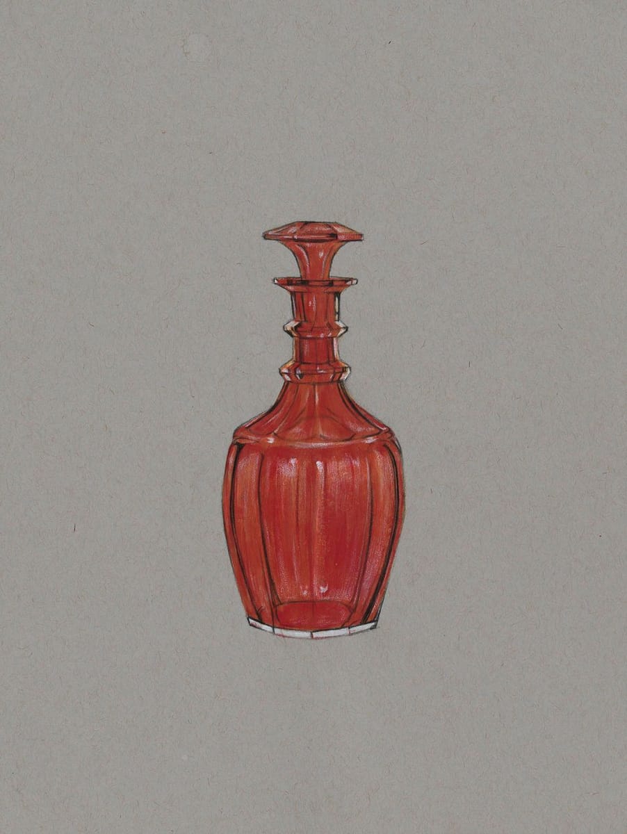 Artwork Title: Preliminary Drawing for Three Bottles