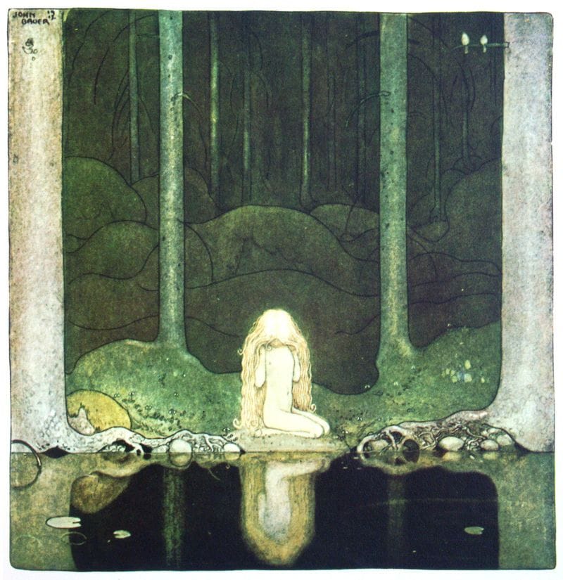 Artwork Title: Ännu sitter Tuvstarr kvar och ser ner i vattnet