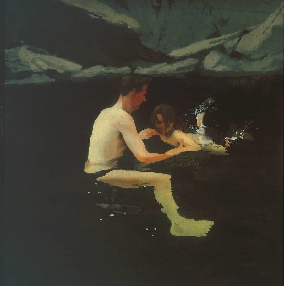 Artwork Title: Melanie and Me Swimming