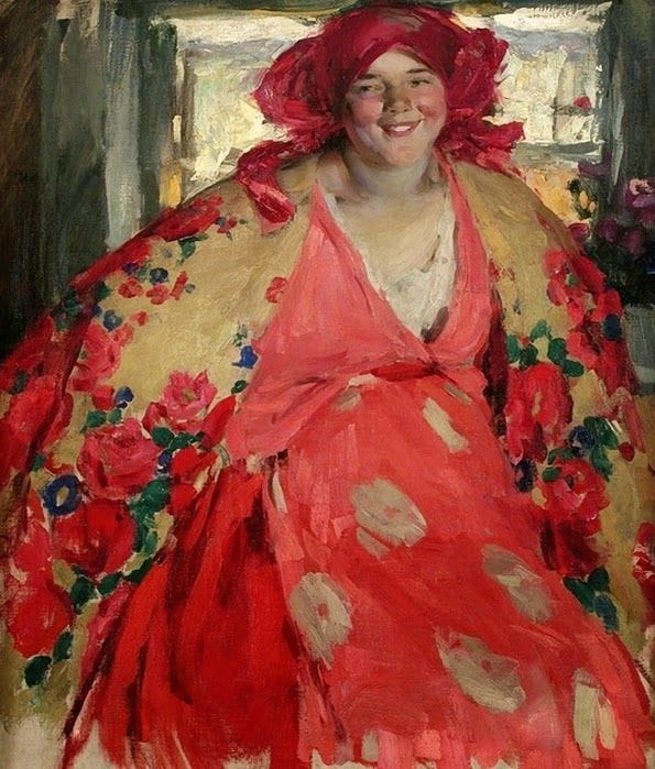 Artwork Title: A Peasant Woman in Red