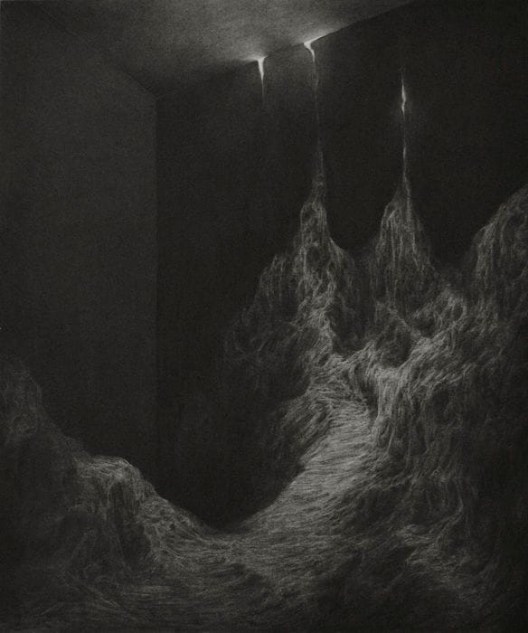 Artwork Title: Série 'Enfermement' (pierre noire)