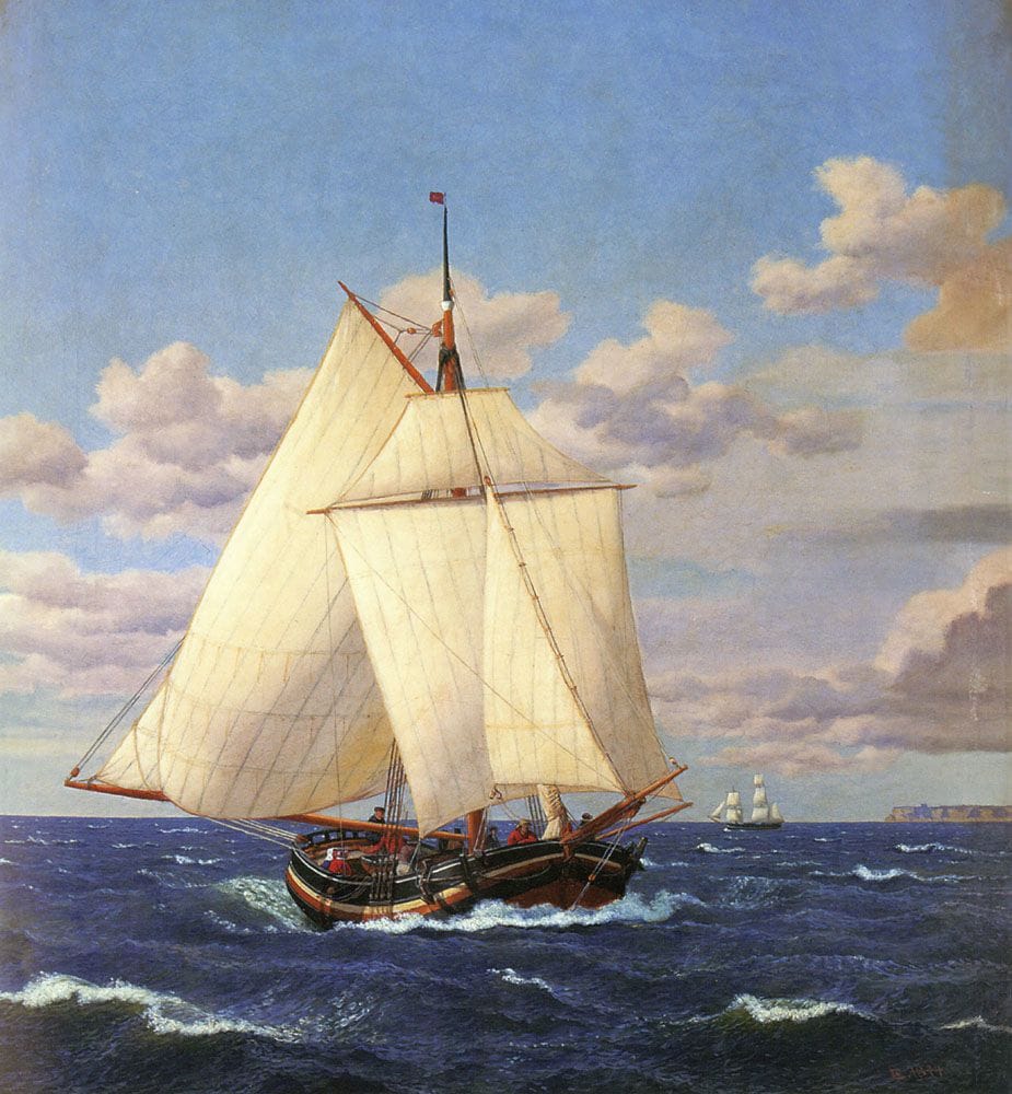 Artwork Title: En Dansk Yacht Passerer Stevns
