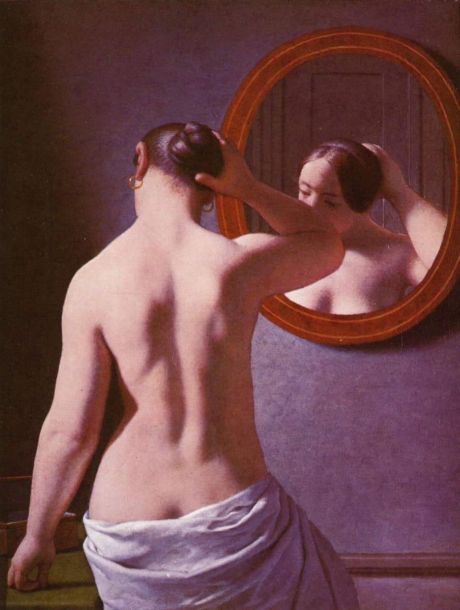Artwork Title: Woman Standing In Front Of A Mirror