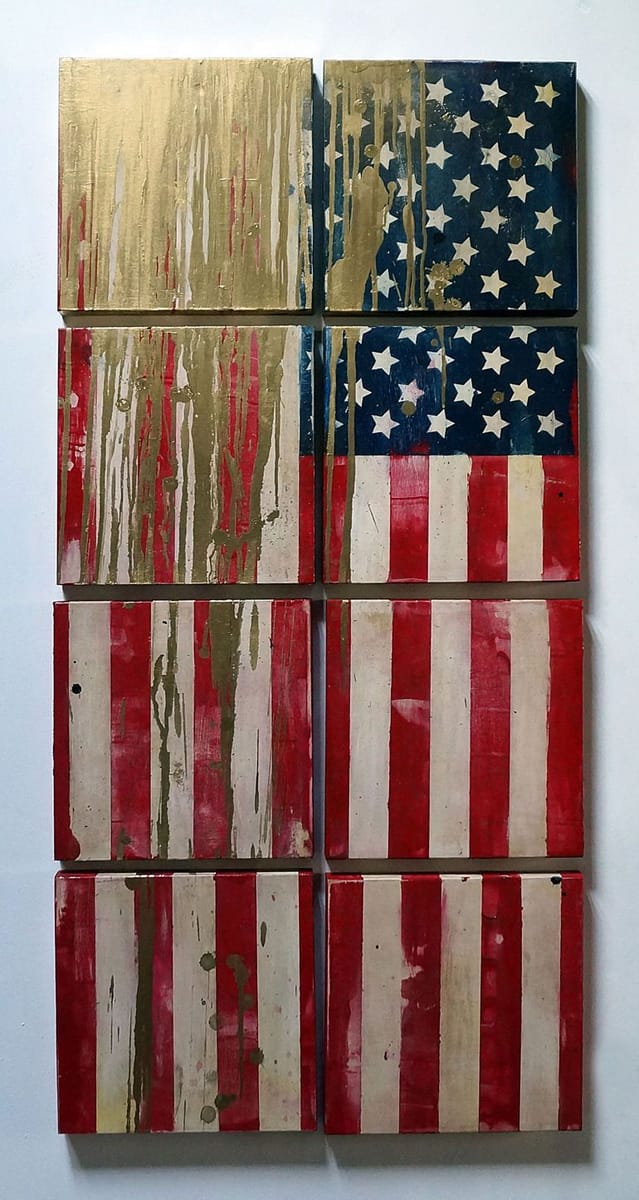 Artwork Title: The Flag #1: Blue Red & White