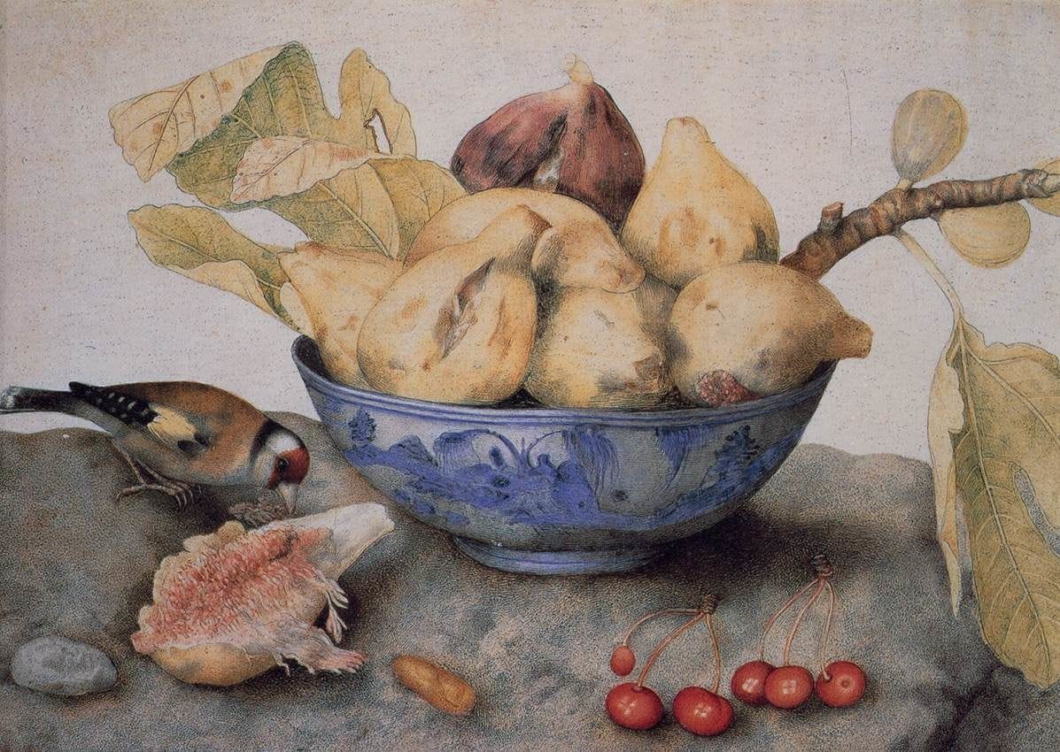 Artwork Title: China Bowl with Figs, a Bird, and Cherries, 1651