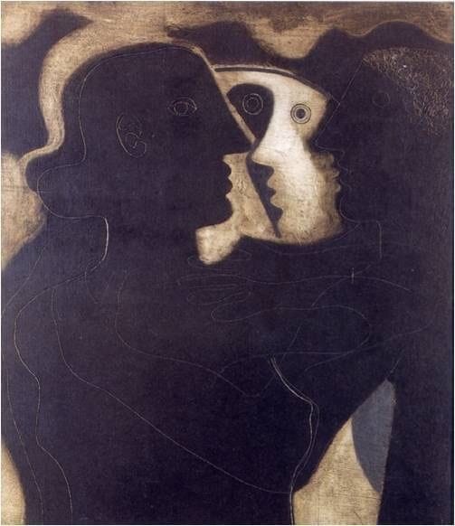 Artwork Title: Self Portrait with (his wife) Barbara Hepworth