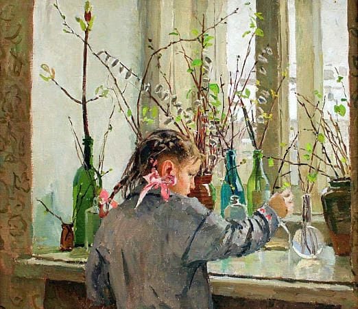Artwork Title: At the Spring window