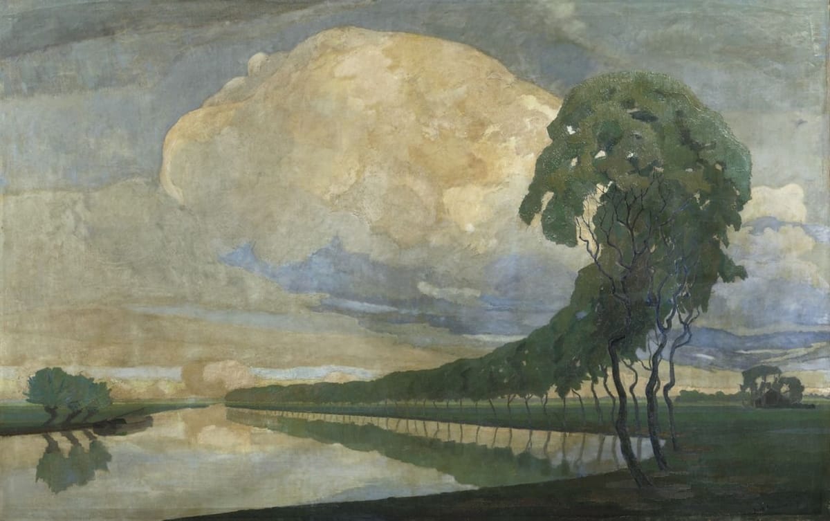 Artwork Title: Trees Along a Waterway