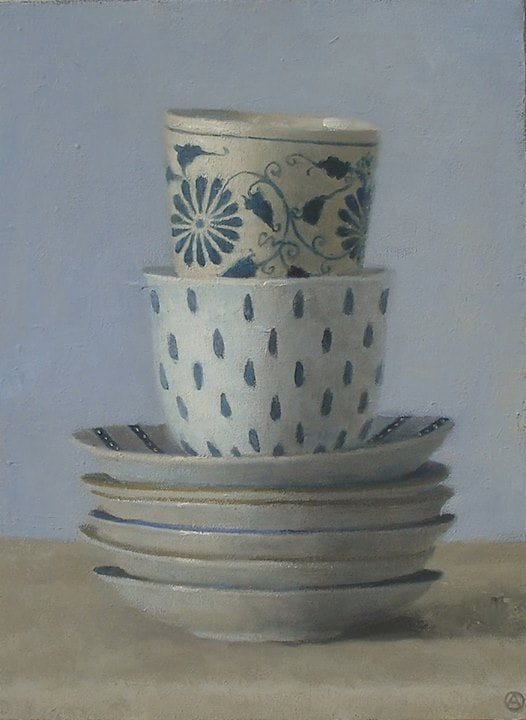 Artwork Title: Stacked Cups & Saucers