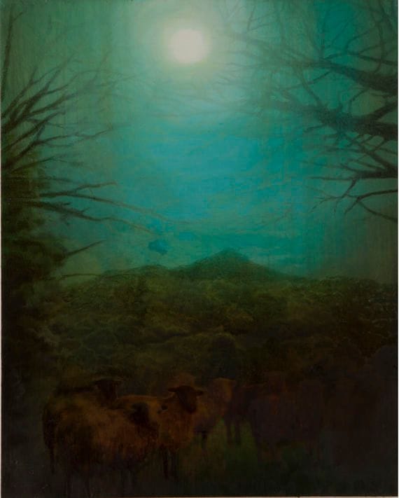 Artwork Title: Lamas Night, Oil on Board