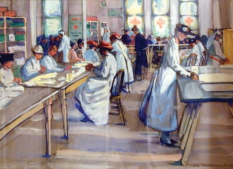 Artwork Title: Red Cross Work Room 5th Avenue, NYC during the War