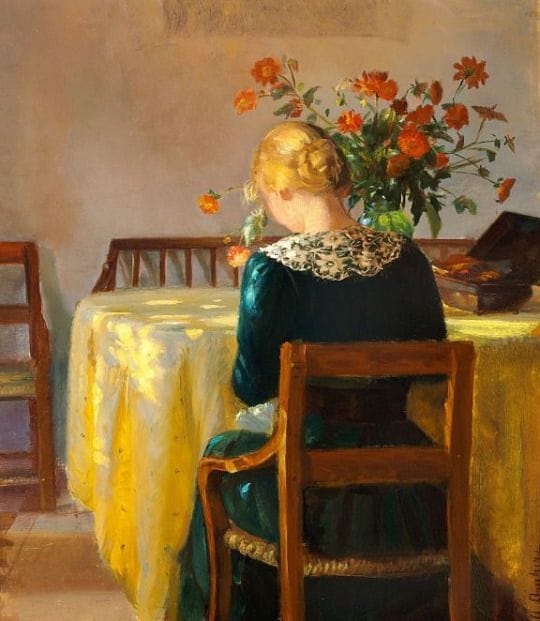 Artwork Title: Interior With The Painter's Daughter Helga Sewing