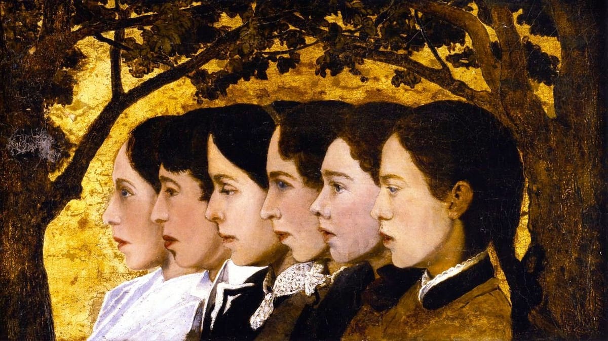 Artwork Title: Six Portraits in Profile. Herman Kähler's Children