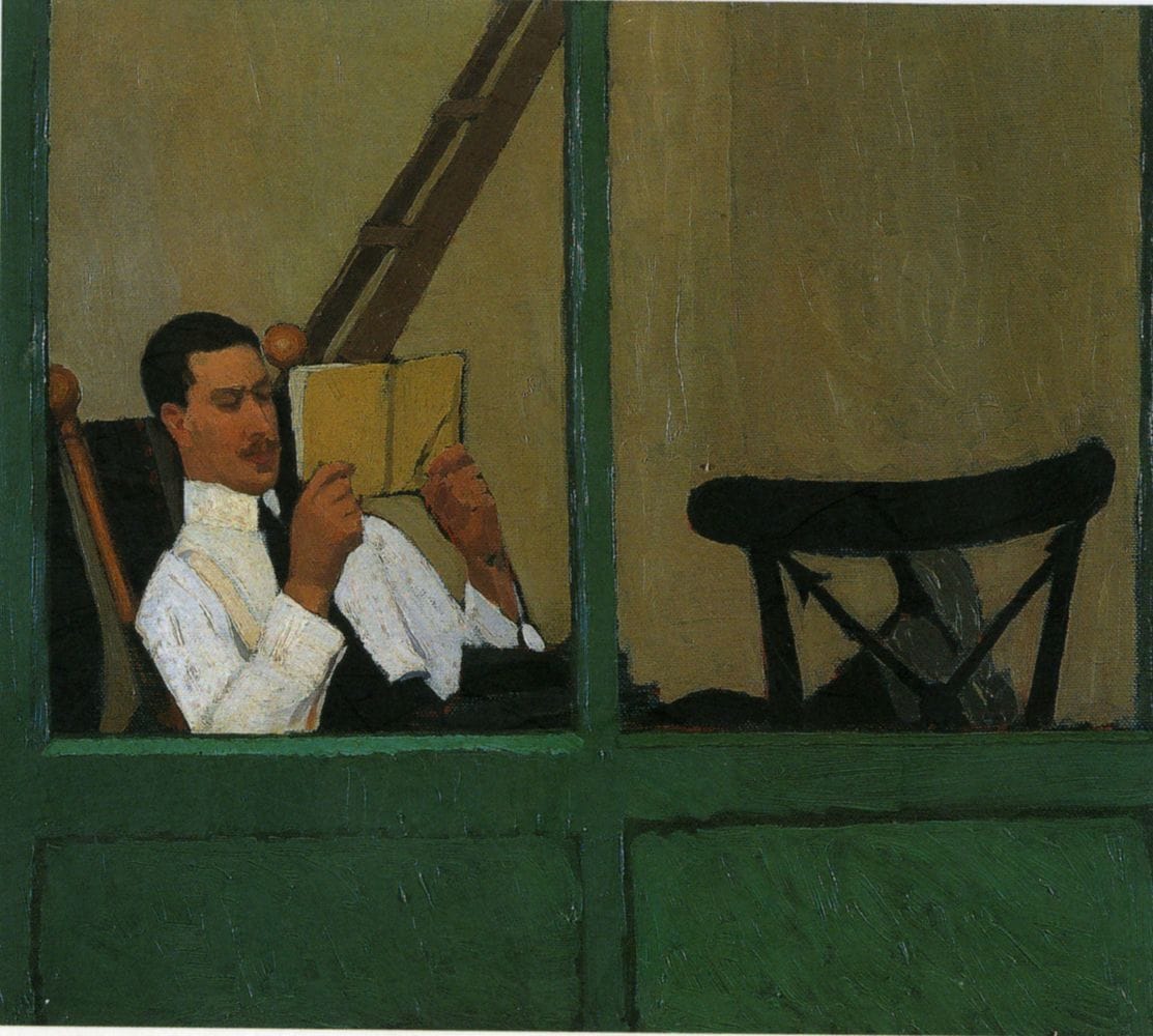 Artwork Title: Sforni in veranda che legge (Sforni reading on the veranda)