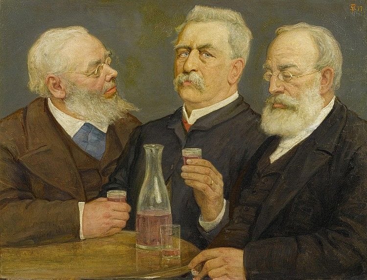 Artwork Title: Portrait of Arnold Böcklin, Rudolf Koller and Gottfried Keller