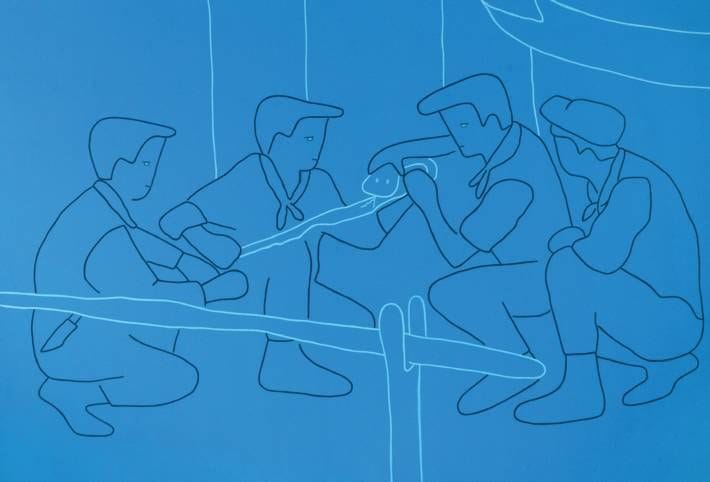 Artwork Title: Boys Capture a Snake