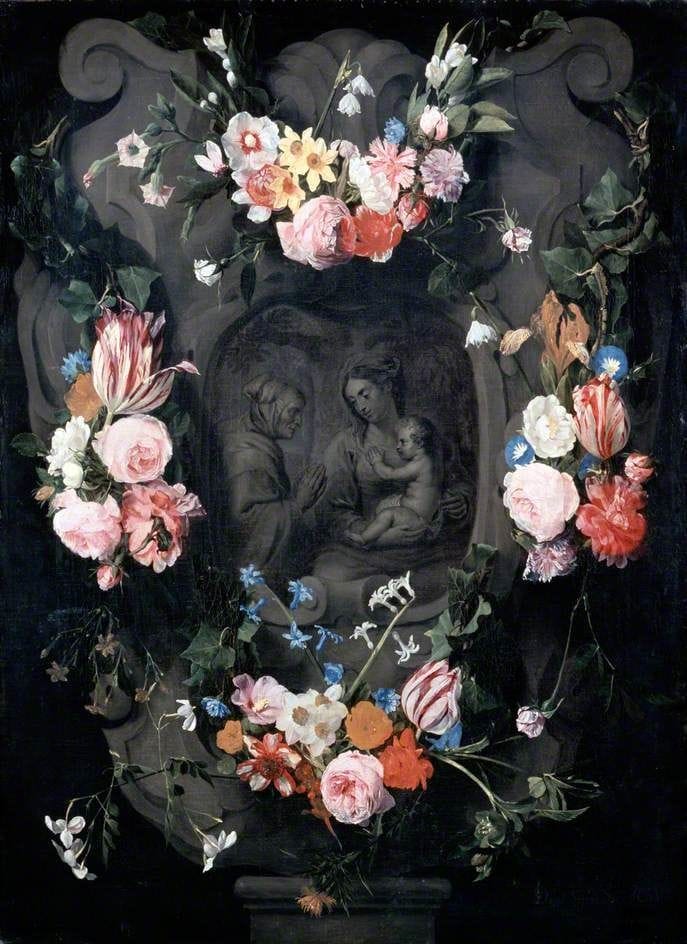 Artwork Title: Cartouche With The Virgin, Child And Saint Anne