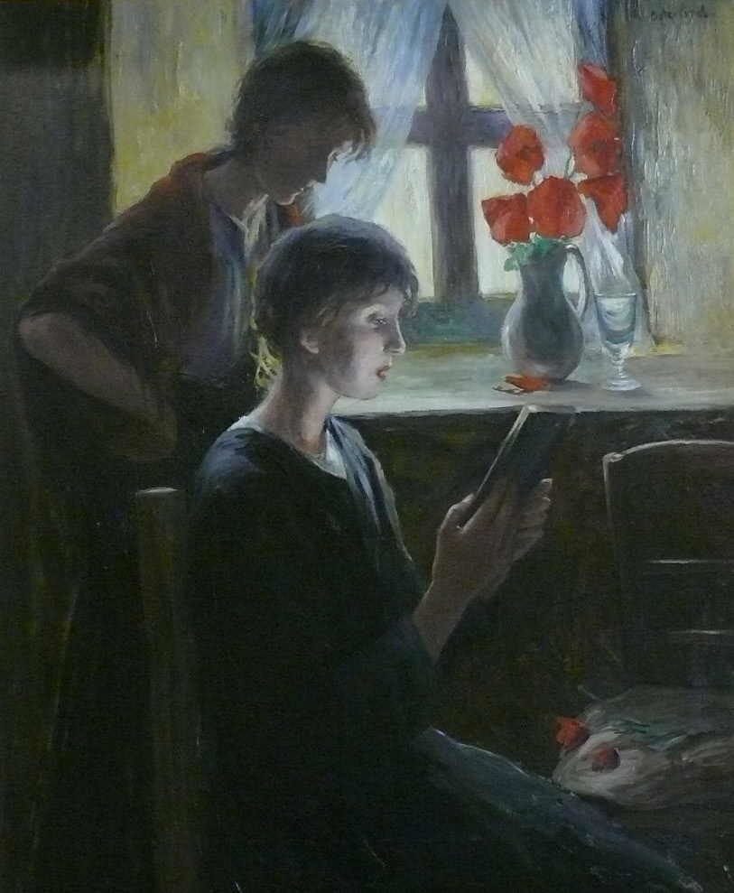 Artwork Title: Högläsning i stugan (Reading Aloud in the Cottage)