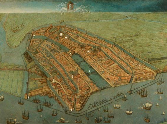 Artwork Title: Bird's eye view of Amsterdam