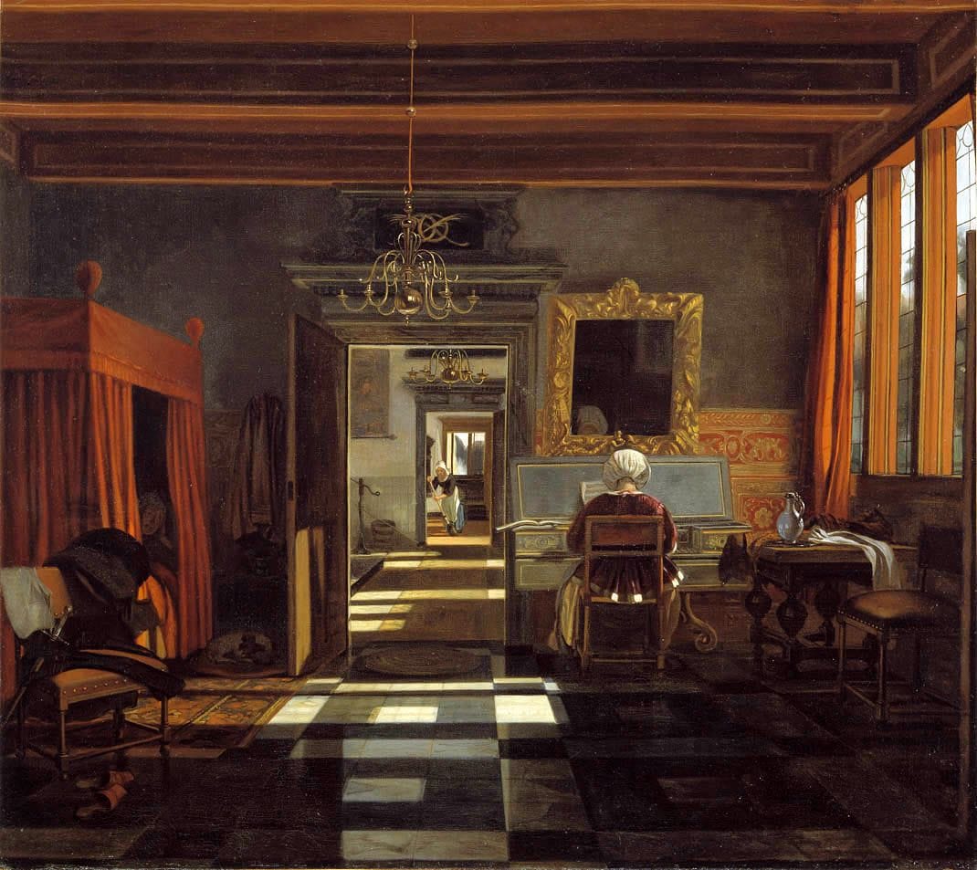 Artwork Title: Interior with a Woman Playing a Virginal