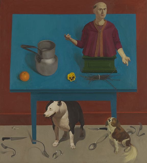 Artwork Title: Two Dogs in a Still Life