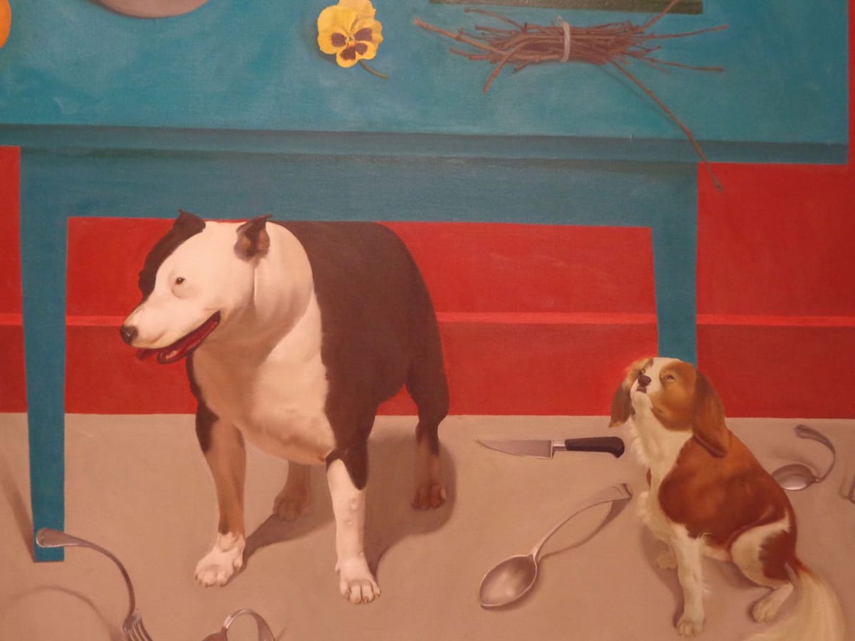 Artwork Title: Two Dogs in a Still Life