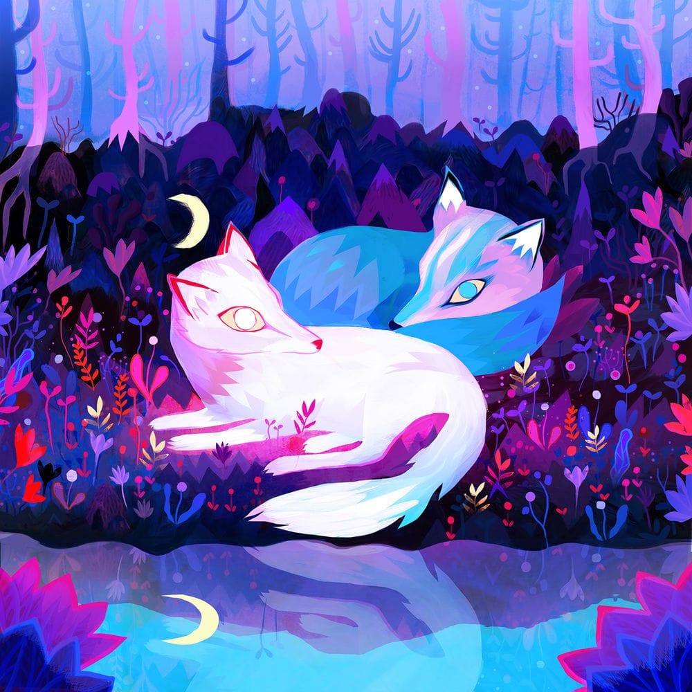 Artwork Title: Two Foxes