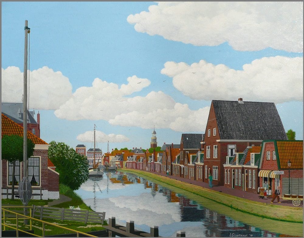 Artwork Title: Vissersburen te Lemmer, met de oude Rien. (Fishermen Neighbours in Lemmer, with the old Rien)