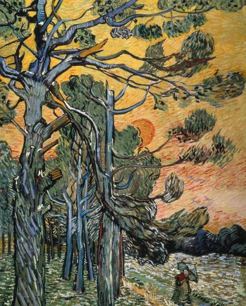 Artwork Title: Pine Trees at Sunset