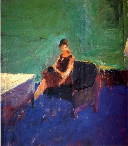 Artwork Title: Seated Woman Green Interior