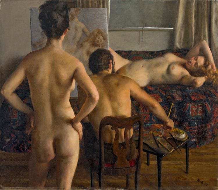 Artwork Title: Two Models and the Artist